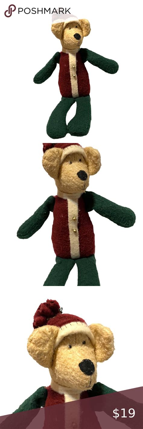 Teddy Bear Plush Shelf Sitter Long Legs Light Brown Christmas Winter