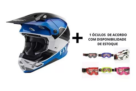 Capacete Moto Cross Fly Formula Cp Rush Diversas Cores Cor Azul