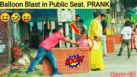 Popping Balloon Blast In Public Seat Prank Viral Popping Balloons