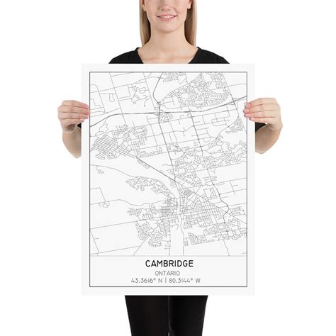 Cambridge Ontario Map Print Digital Download KW Ontario - Etsy