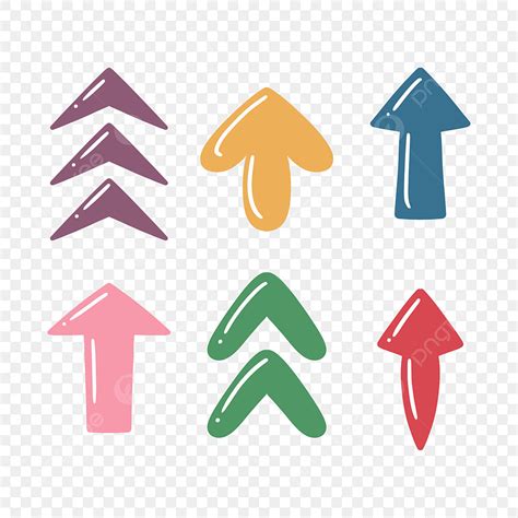 Hand Drawn Arrow Clipart Png Images Cute And Simple Colorful Arrow Set