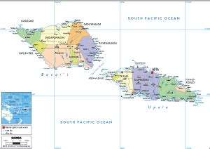 Samoa Map (Physical) - Worldometer