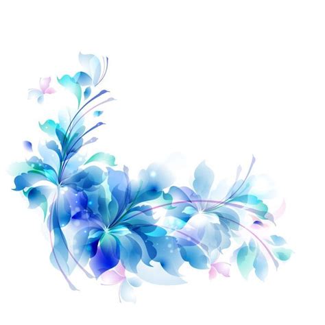 Blue Floral Pattern Stock Photo