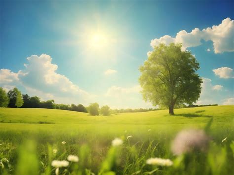 Premium Ai Image Photo Sunny Day On The Meadow Environmental Backgrounds