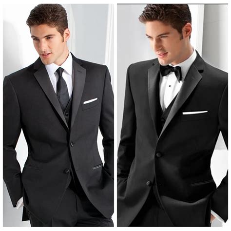 Skinny 2019 Elegant Men Groom Tuxedos Black Shawl Lapel Two Buttons Wedding Formal Party