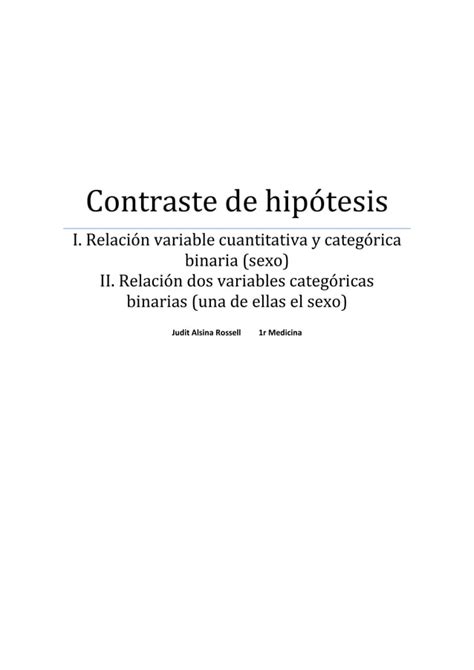 Contraste De Hipotesis Pdf