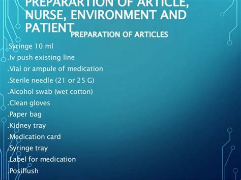 Intravenous Bolus Procedure