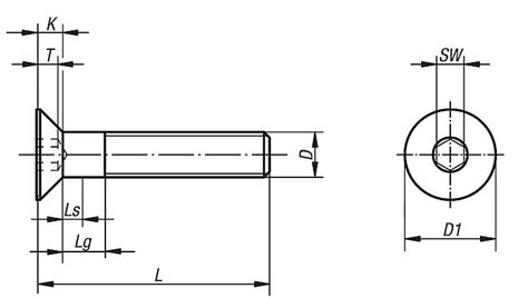 Screws With Countersunk Head Hexagon Socket DIN EN ISO 10642 Norelem