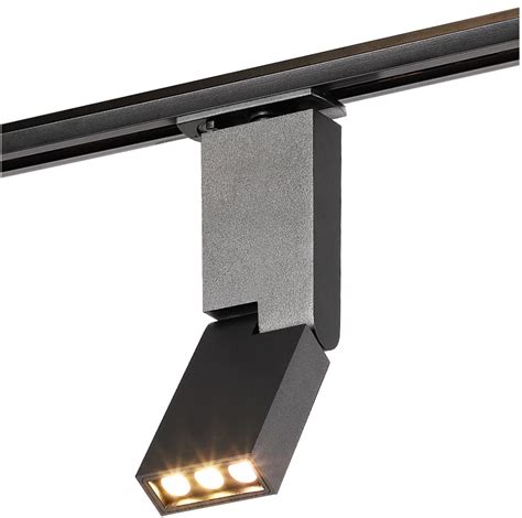 Spot sur rail design 6W LED salon blanc ou noir monophasé ou triphasé