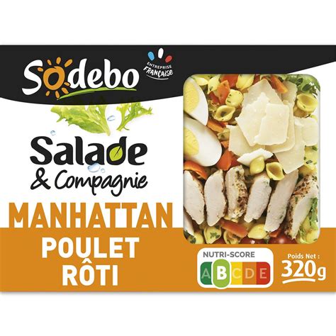 SODEBO Salade compagnie manhattan poulet crudités pâtes 1 portion