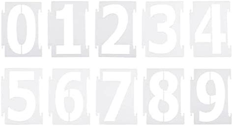 Patikil Inch Number Stencils Pack Reusable Plastic Numbers