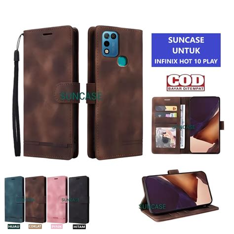 Jual Casing Infinix Hot Play Model Flip Buka Tutup Case Kulit Ada