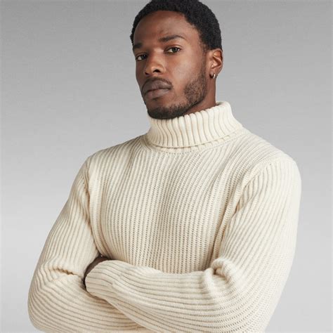 Essential Turtle Knitted Sweater Beige G Star Raw® Nz