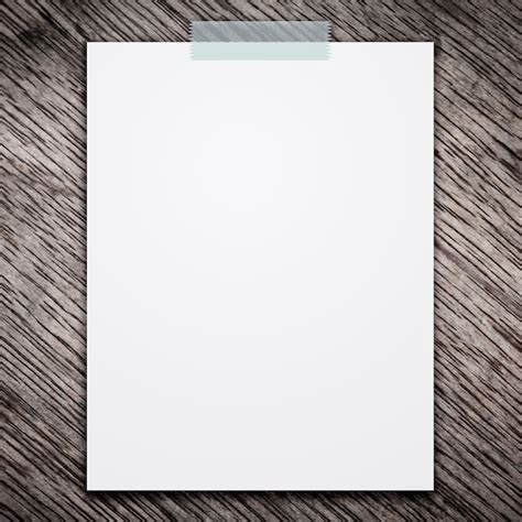 Premium Photo Empty White Paper Sheet On Wood Background