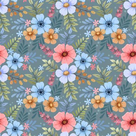 La Main Colorée Dessine Un Motif Sans Couture De Fleurs Pour Le Papier