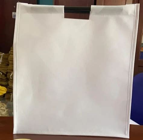 Loop Handle Plastic Plain White Cotton Bag Capacity 10 Kg Size