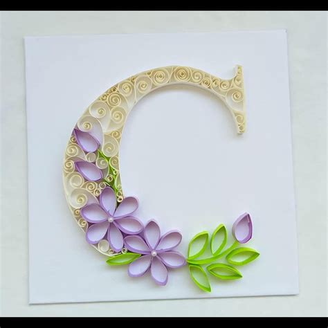 Quilled Monogram Alphabet C Etsy