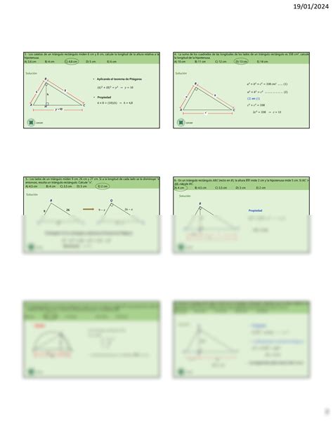 SOLUTION Relaciones M Tricas En Tri Ngulo Rect Ngulo Studypool