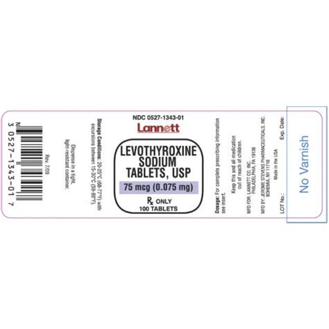 Levothyroxine Sodium 75mcg Rx Products