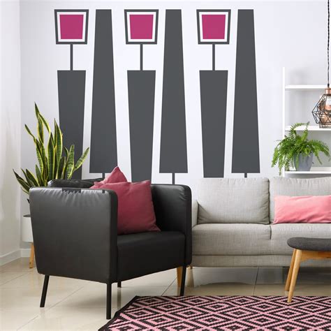 Contemporary Wall Decals Geometric Wall Decor Retro Pattern Decals