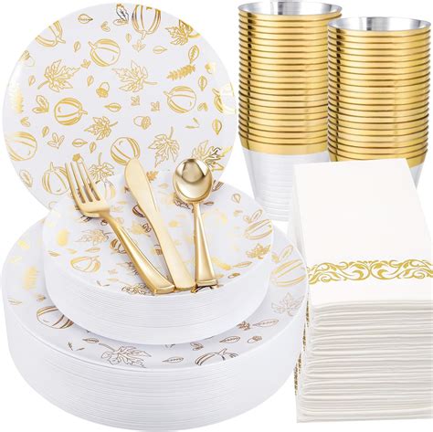 Amazon LIYH 175 Pcs Thanksgiving Plastic Plates Disposable