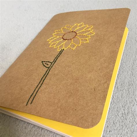 Caderno Artesanal Girassol Bordado Instagram Art Inspiration Notebook