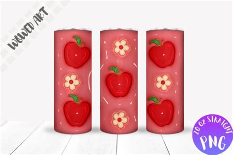 D Inflated Apple Tumbler Wrap Designs Graphics