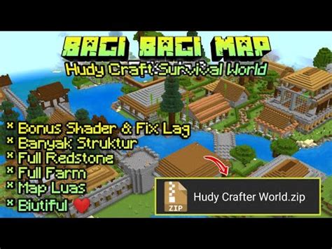 Bagi Bagi Map Hudy Craft Survival World Best Map Mcpe Bedrock