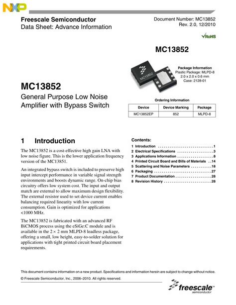 Pdf Data Sheet Advance Information Nxp Semiconductorscache