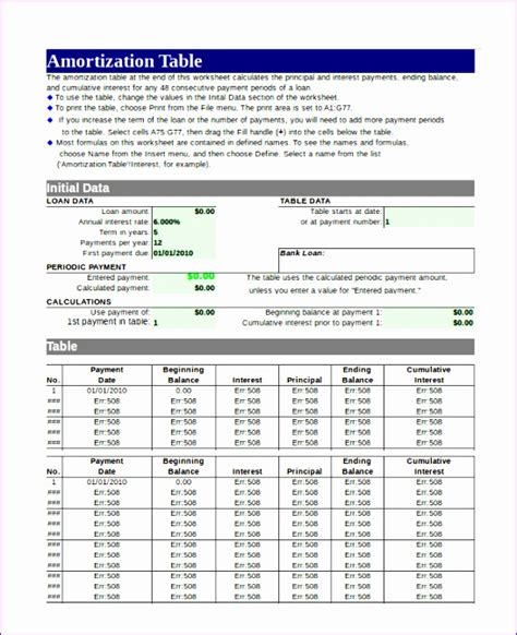 8 Microsoft Excel Amortization Schedule Template Excel Templates