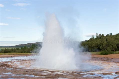 Strokkur Eruption In The Geysir Area Iceland Stock Image Image Of