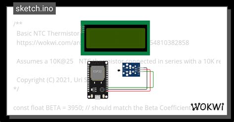 Ntc Temperature Sensor Wokwi Arduino And ESP32 Simulator