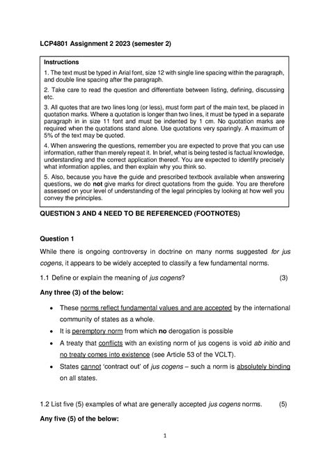 Assignment 2 Memorandum Lcp4801 Assignment 2 2023 Semester 2