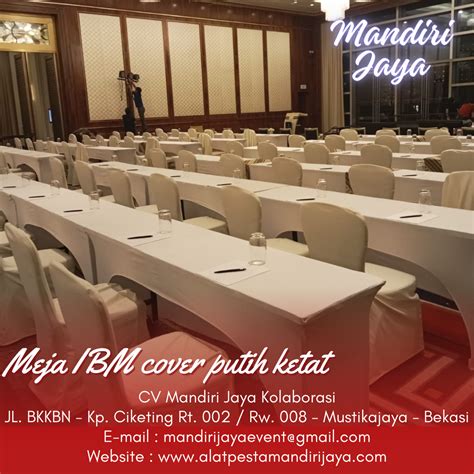 Sewa Meja Ibm Cover Putih Ketat High Quality Depok