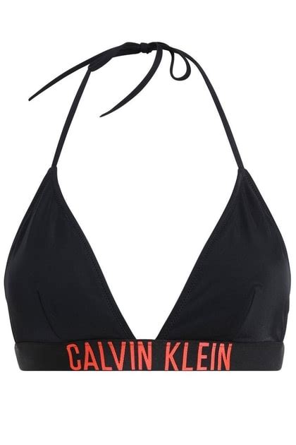 Dámské plavky CALVIN KLEIN Black Hot Coral horní díl triangle CALVIN KLEIN Horní díly plavek