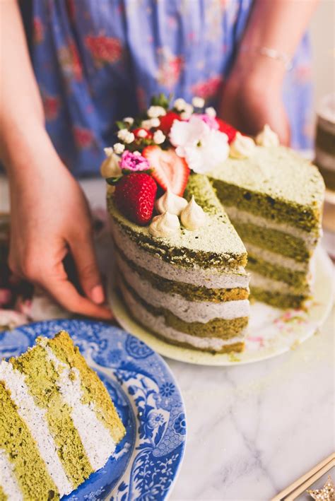 Constellation Inspiration Matcha Cake With Black Sesame Cream Cheese