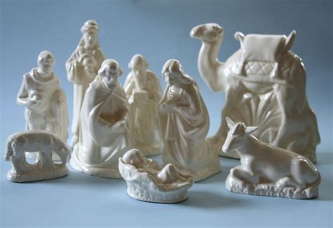 Vintage Holland Mold 9 Piece Ceramic Nativity Set Etsy