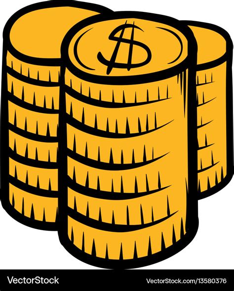 Stack of coins icon cartoon Royalty Free Vector Image