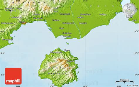 Physical Map of Kavála