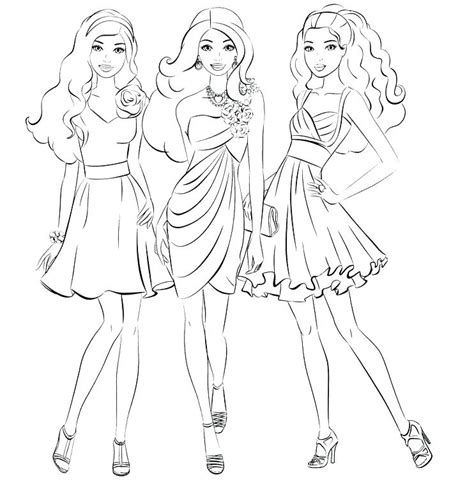 Barbie Dress Coloring Pages At Getdrawings Free Download