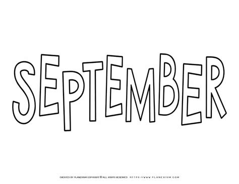 September Coloring Page