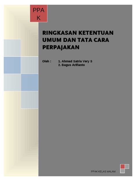 Ringkasan Ketentuan Umum Dan Tata Cara Perpajakan Homecare24