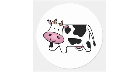 Happy Cow Classic Round Sticker Zazzle