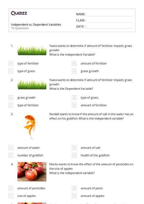 50 Dependent Variables Worksheets On Quizizz Free Printable