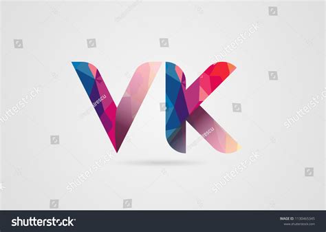 Alphabet Letter Vk V K Logo Stock Vector Royalty Free