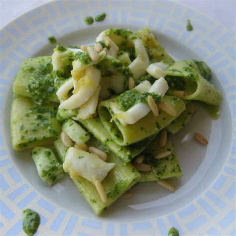 Paccheri Con Calamari E Pesto Di Rucola Ricette Idee Alimentari