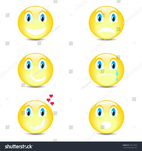 Vector Set Smiley Icons Different Face เวกเตอร์สต็อก ปลอดค่าลิขสิทธิ์