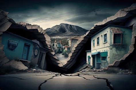 Ruinas De Casas Y Edificios De Caminos Rotos Despu S Del Terremoto En