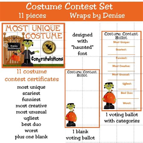 Printable Costume Contest Categories