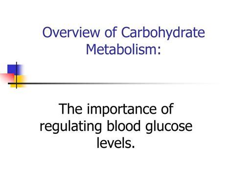 PPT Overview Of Carbohydrate Metabolism PowerPoint Presentation